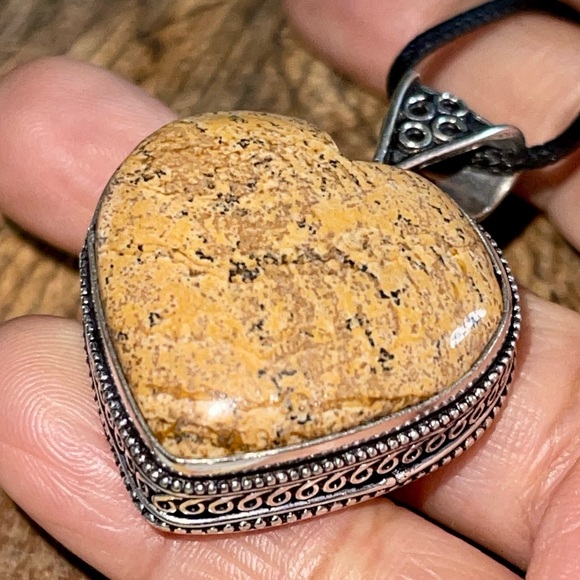Brown Picture Jasper Pendant 1 7/8” - Picture 1 of 15